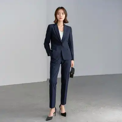 正装女套装气质西服黑职业装工作服小个子两件套面试夏款职业西装