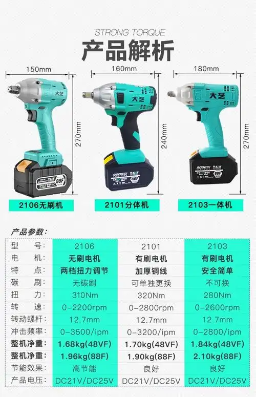 大艺2106g电动扳手
