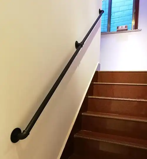 家用靠墙上铁艺水管简约现代楼梯扶手栏杆老人室内外护栏扶手 长25离