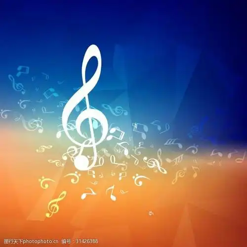 蓝色和橙色音乐背景