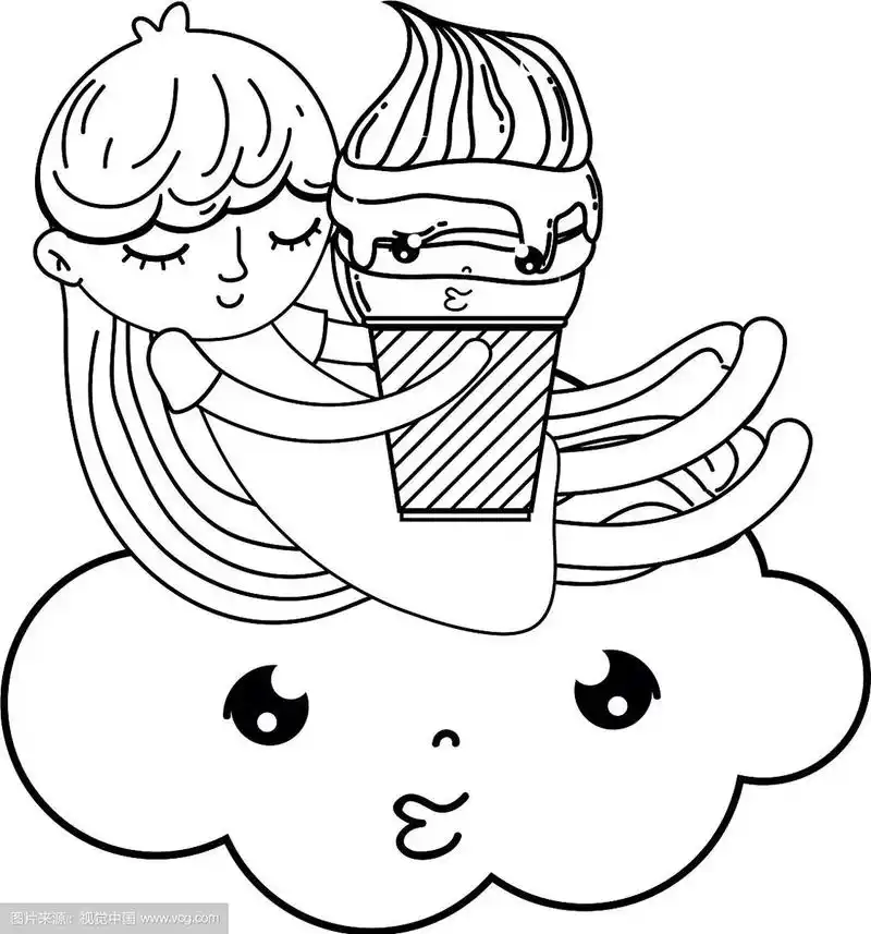 冰淇淋可爱的小女孩