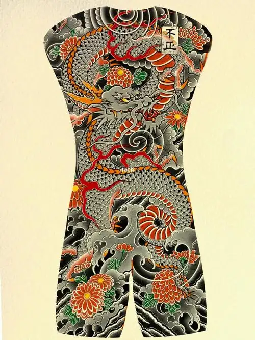 紋身  #满背纹身手稿  #日式老传统  #泉州纹身  #龙纹身