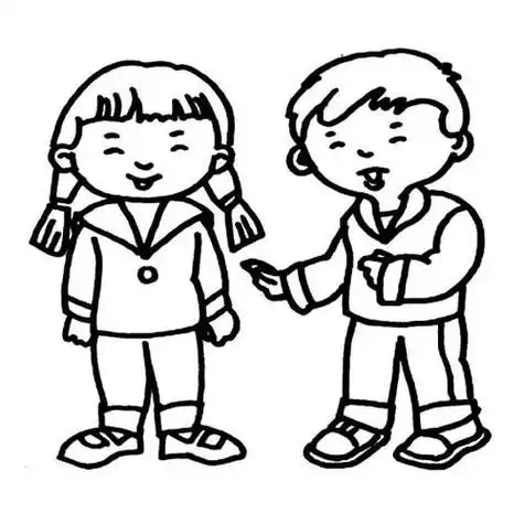 又迎来了新学期小小学生人物简笔画 开学啦报名欢迎新同学简笔画