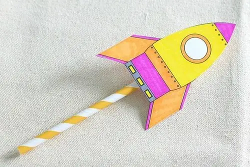 大班手工教你怎么用吸管做会飞的火箭玩具步骤图解