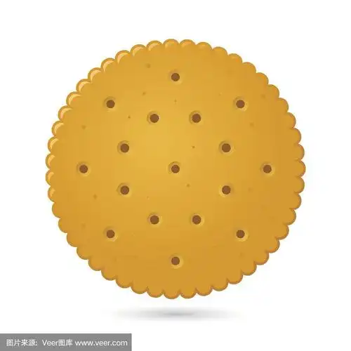 圆形饼干饼干矢量插图