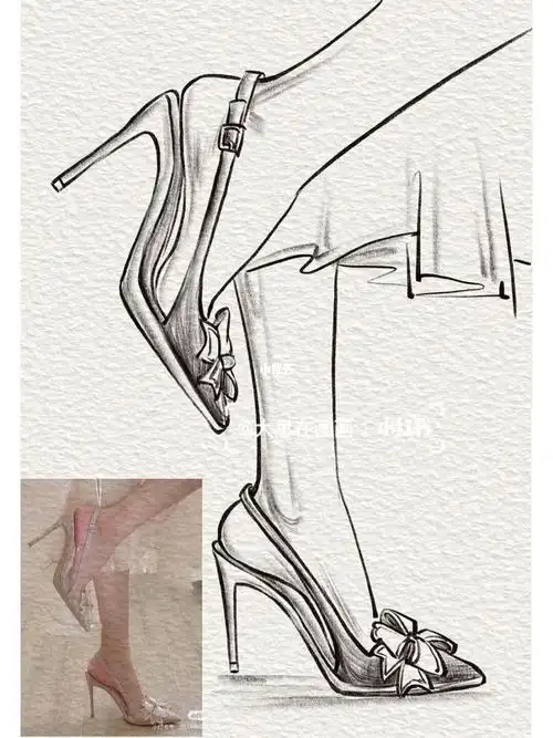 速写写生手绘高跟鞋