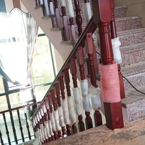 木扶手弯头橡胶木楼梯护栏烤漆成品厂家直销佛山尚步梯业厂家直销成品