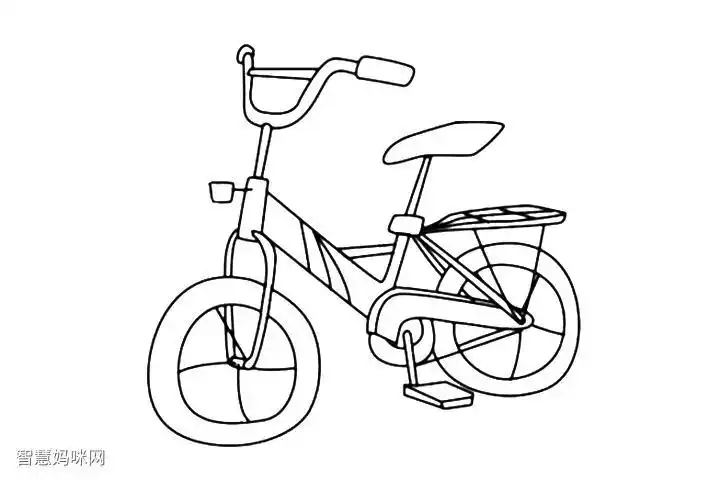 简单的儿童自行车怎么画