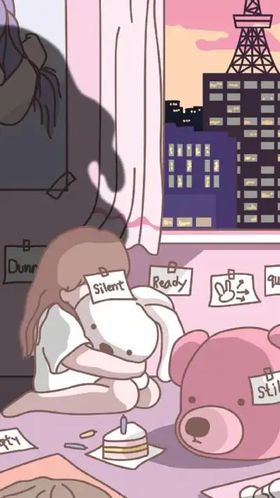 动漫 平铺 萌物 软妹 少女心 粉色 卡通 可爱 人物 萌萌的 手机壁纸