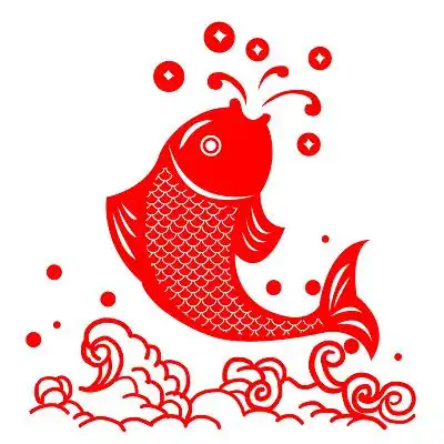 锦鲤吐金吉祥图案年年有鱼年年有余元素