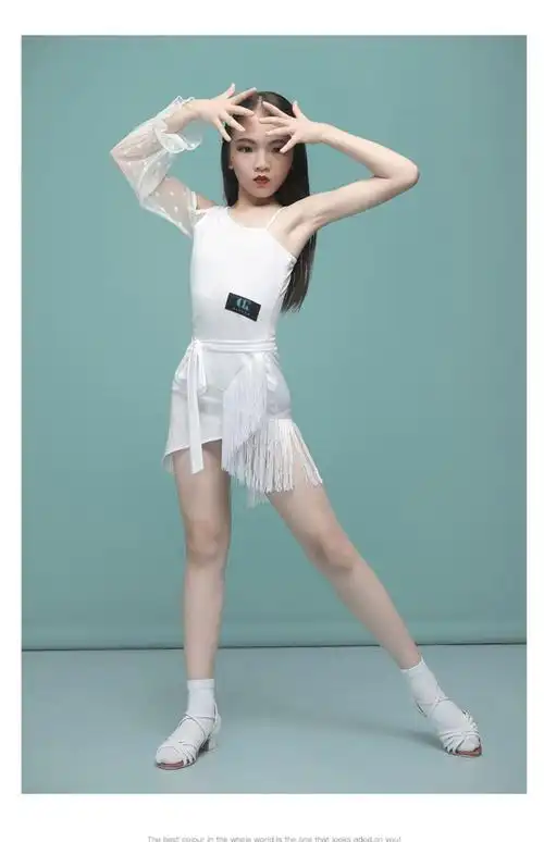 拉丁舞服装女童 拉丁舞服装练功服拉丁舞服女儿童夏季比赛规定服网红
