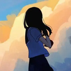 头像壁纸一套系列蓝色系水手服背影动漫jk晚霞女生头像