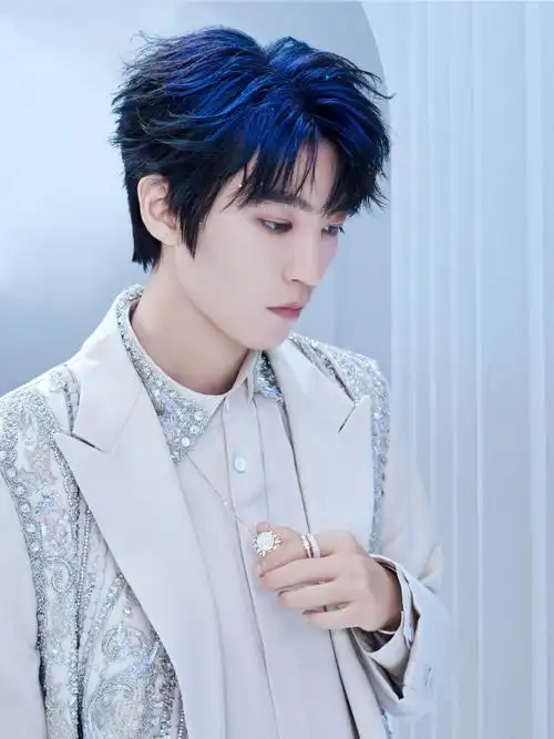 王俊凯演唱会披风造型##王俊凯今天蓝发