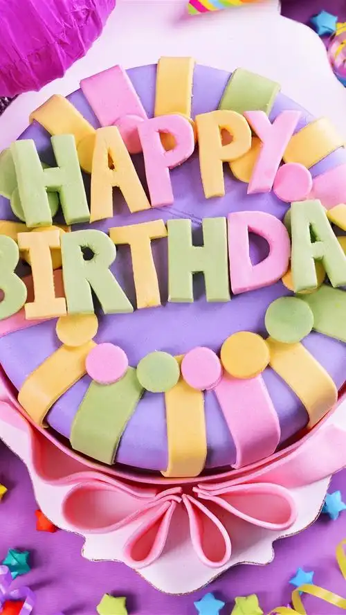 生日快乐蛋糕多彩星星礼物5k