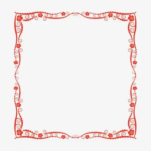 矢量小花红色边框