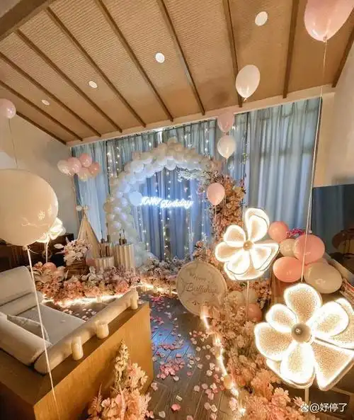 给女朋友过生日的酒店布置
