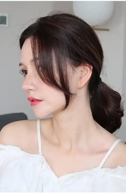 好物推荐女士假刘海真发真发中分刘海假发片假刘海女自然发片流海假发