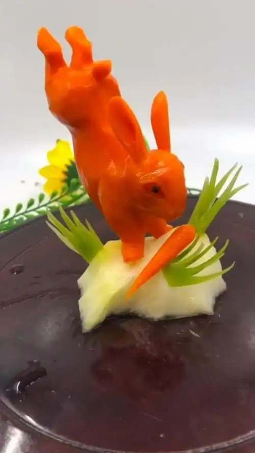 兔子是胡萝卜雕刻的 好看吗