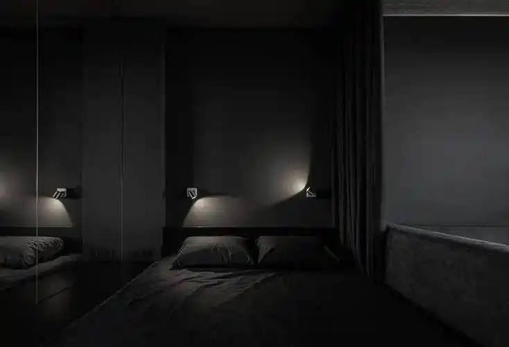 40㎡ 高级黑设计,巧用镜墙再小的家也不嫌挤!_黑色_空间_基辅