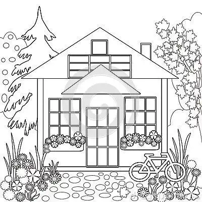 最美庭院简笔画