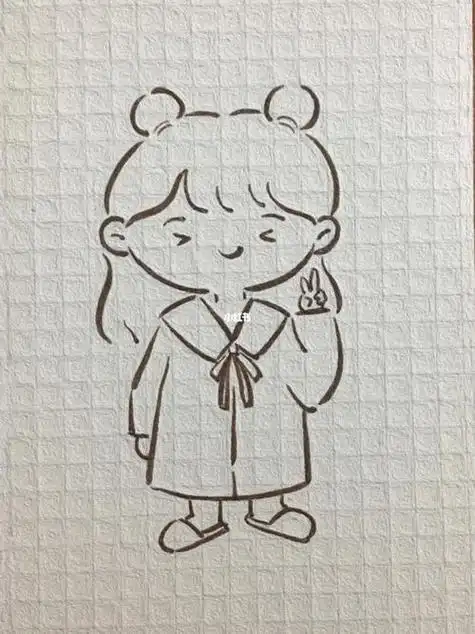 可爱简单小女孩简笔画