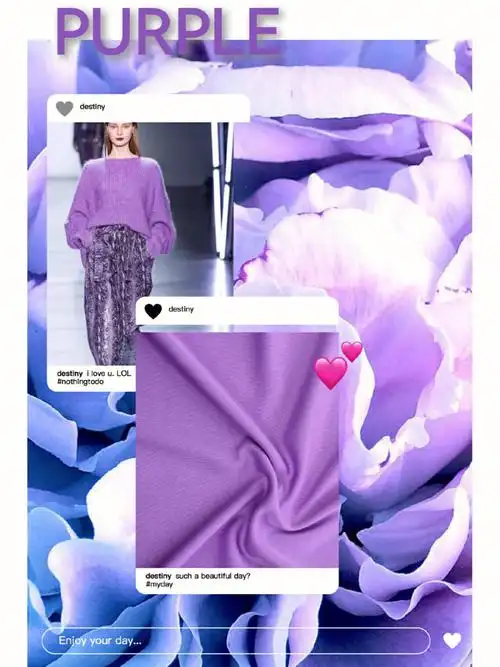 90紫色是二次色,属于绝对的中性色调,它是由温暖的红色和冷静的蓝色