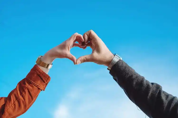 一对手的心形图片