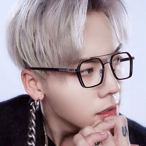 2022抖音陈伟霆同款眼镜框男网红防蓝光眼镜近视潮流飞行员款素颜