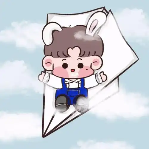 手绘小葵葵坐着纸飞机来啦蔡徐坤