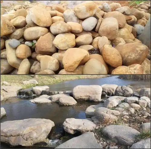 武汉假山石销售公司 鹅卵石千层石吸水石现货1000吨
