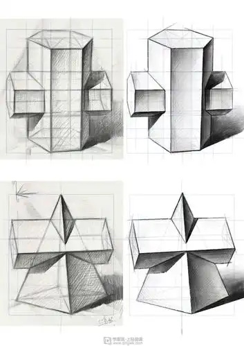 作业:ps能不能画素描之组合几何体素描画法训练 - yclonelk - 轻微课