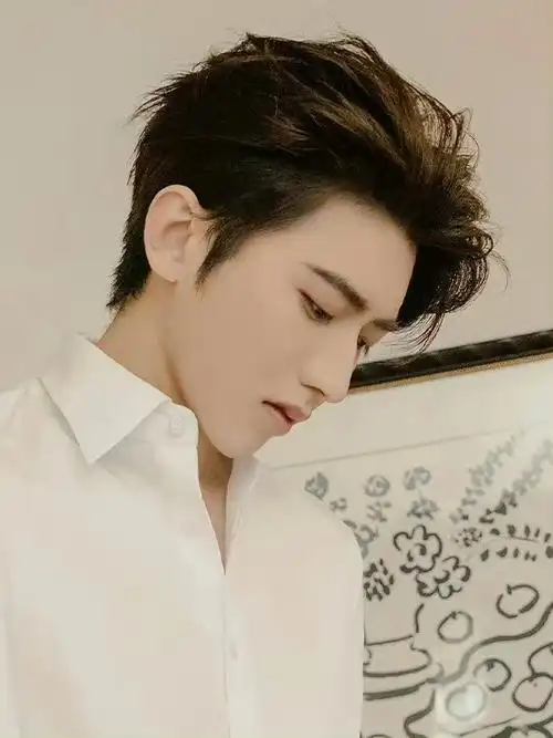 蔡徐坤白衬衫侧颜大片 背头造型,浓颜系的大帅哥__财经头条