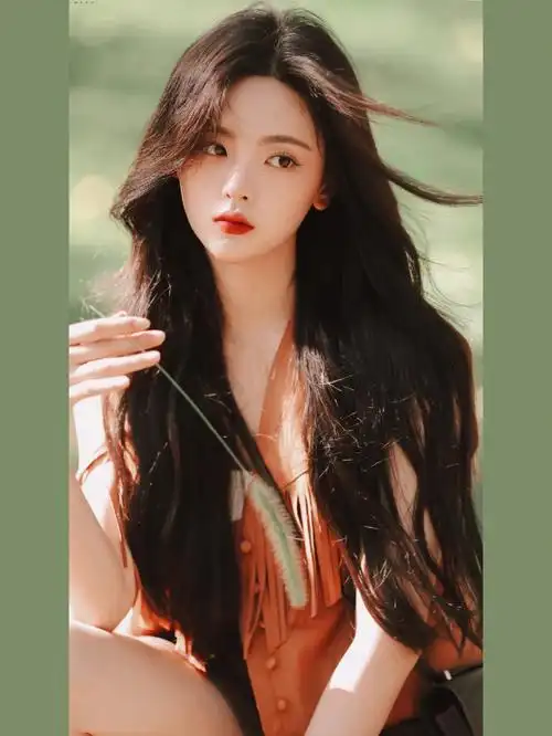 杨超越秋日森林写真截修壁纸