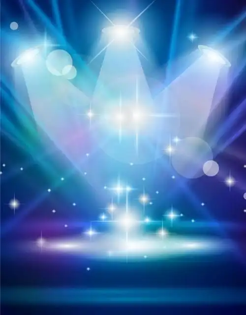 蓝色的窗帘灯舞台背景