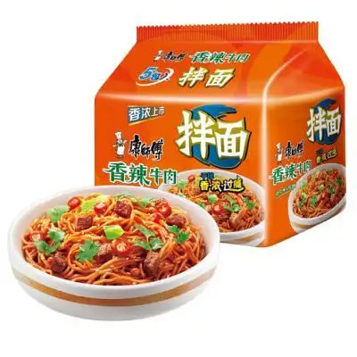 康师傅 干拌面香辣牛肉面 5连包/袋