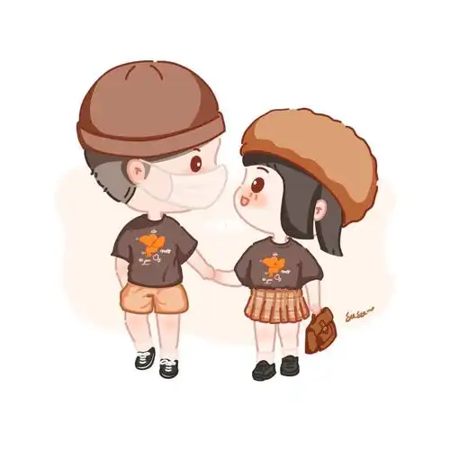 情侣卡通小头像人物手绘2050