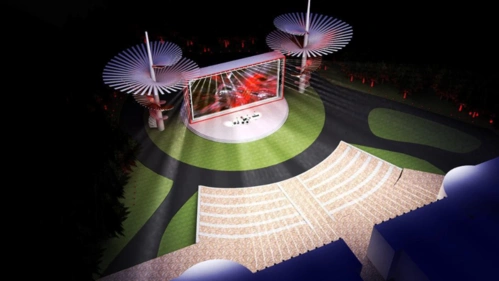 2018重庆白马山景区啤酒广场景观舞台装置