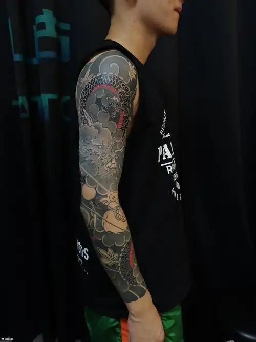 传统花臂小哥哥_纹身图案手稿图片_黄岛/山古的纹身作品集