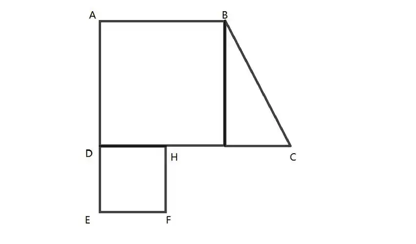 直角梯形abcd的上底和高相等,正方形dfec的边长是6厘米,阴影部分的