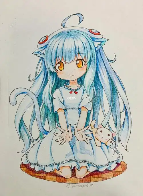 动漫  #少儿创意美术  #q版人物  #彩铅  #彩铅人物