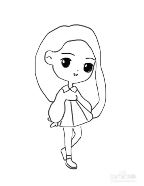 女孩简单女生简笔画好看图片大全2小女孩的袖子简笔画马尾辫女孩正面