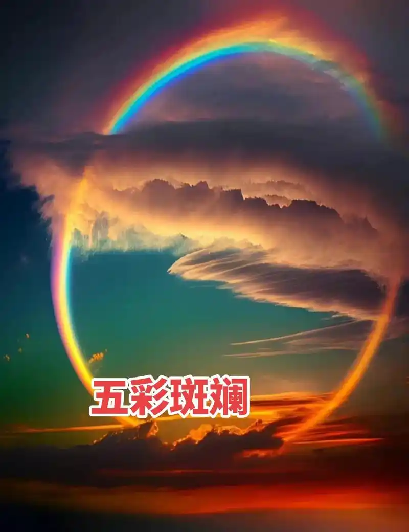 五彩云霞天上飘.