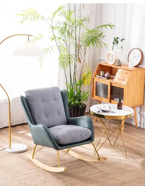 懒人摇椅成人躺椅客厅阳台卧室单人沙发科技布北欧轻奢网红摇摇椅