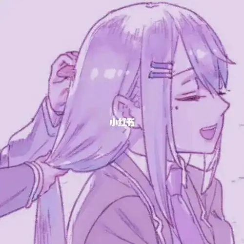 闺蜜头像蓝紫色系双人