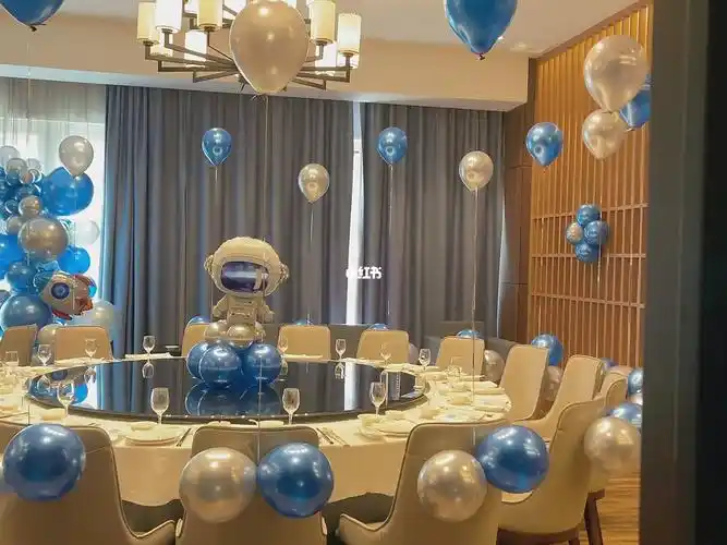 双胞胎生日布置小预算宇航员主题包厢生日