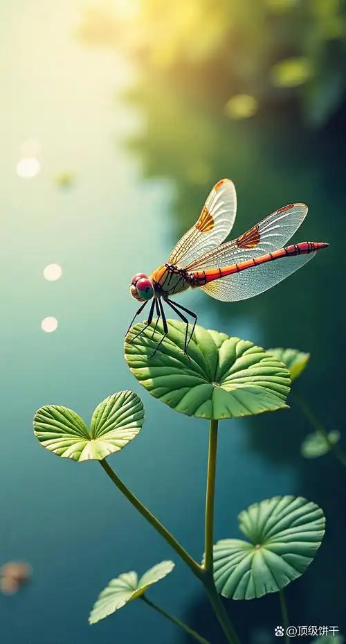夏日炎炎,我在池塘边发现了一只翩翩起舞的蜻蜓,它仿佛在告诉我:夏天