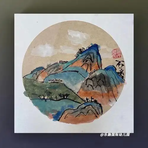 儿童山水画千里江山图