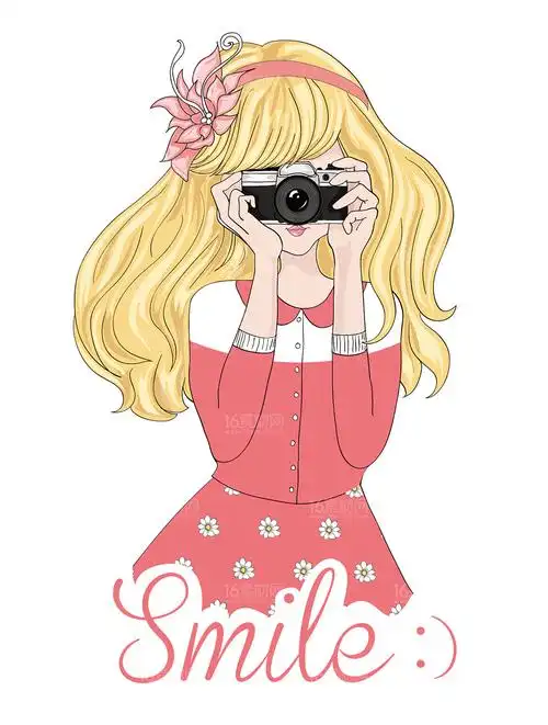 时尚卡通绘画女性矢量素材