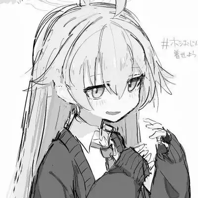 可爱超萌头像动漫女生黑白图片