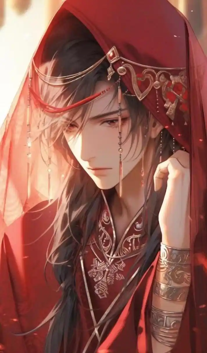 红衣邪魅古风男插画壁纸 ,这是不是你心中的小说男主脸?